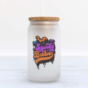Frosted Glass Can, Valentine Gift, Spooky Babe…