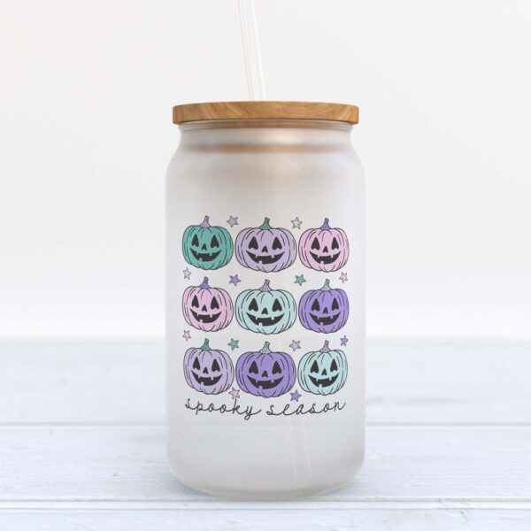 Frosted Glass Can, Valentine Gift, Spooky Season Halloween Frosted Glass Can Tumbler