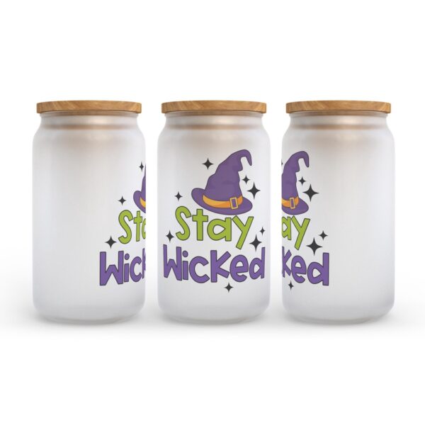 Frosted Glass Can, Valentine Gift, Stay Wicked Halloween Frosted Glass Can Tumbler