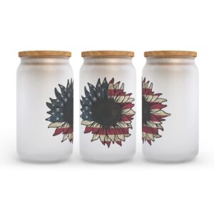 Frosted Glass Can Valentine Gift Sunflower American Flag Frosted Glass Can Tumbler 2 ld8le1.jpg