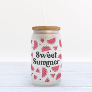 Frosted Glass Can, Valentine Gift, Sweet Summer…