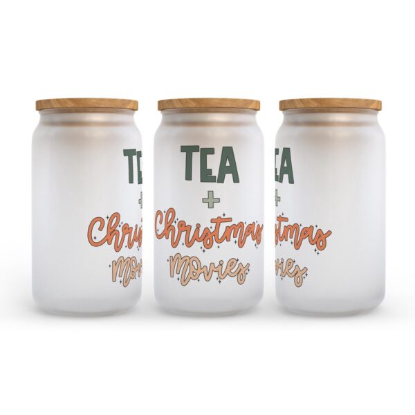 Frosted Glass Can, Valentine Gift, Tea And Christmas Movies Christmas Frosted Glass Can Tumbler