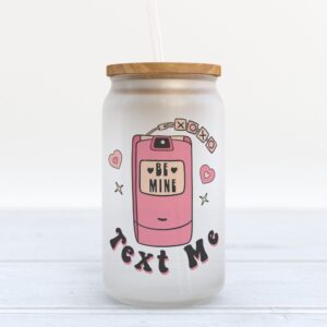 Frosted Glass Can, Valentine Gift, Text Me…