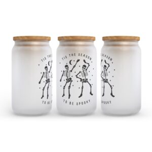 Frosted Glass Can Valentine Gift Tis The Season To Be Spooky Halloween Frosted Glass Can Tumbler 2 tpzntl.jpg
