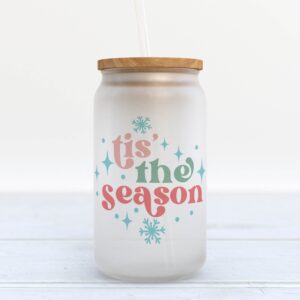 Frosted Glass Can Valentine Gift Tis the Season Christmas Retro Frosted Glass Can Tumbler 1 b2yhte.jpg