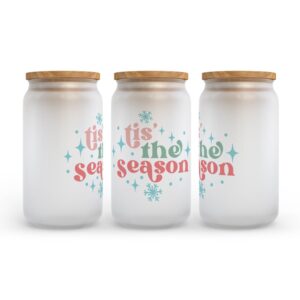 Frosted Glass Can Valentine Gift Tis the Season Christmas Retro Frosted Glass Can Tumbler 2 ekowcx.jpg