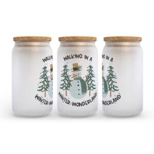 Frosted Glass Can Valentine Gift Walking In A Winter Wonderland Christmas Frosted Glass Can Tumbler 2 ykrzgn.jpg