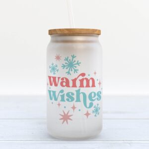 Frosted Glass Can, Valentine Gift, Warm Wishes…