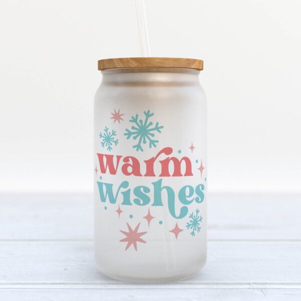 Frosted Glass Can, Valentine Gift, Warm Wishes Christmas Retro Frosted Glass Can Tumbler