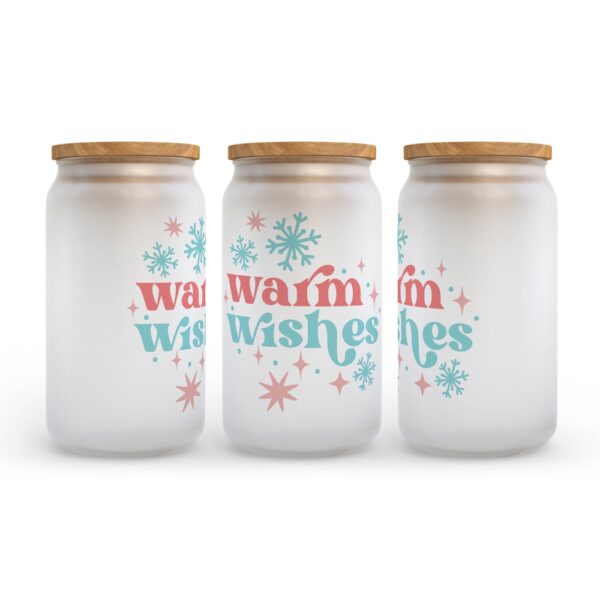Frosted Glass Can, Valentine Gift, Warm Wishes Christmas Retro Frosted Glass Can Tumbler