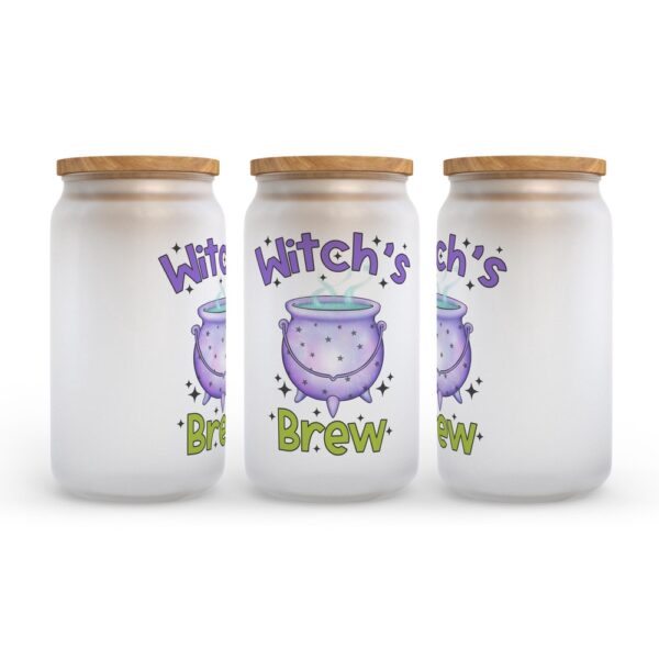 Frosted Glass Can, Valentine Gift, Witch’s Brew Halloween Frosted Glass Can Tumbler