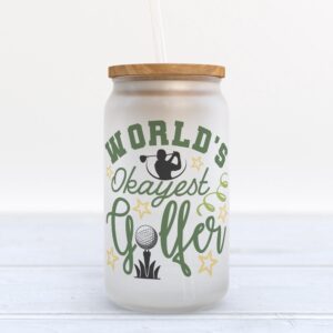 Frosted Glass Can Valentine Gift World s Okayest Golfer Golf Frosted Glass Can Tumbler 1 l7ocna.jpg