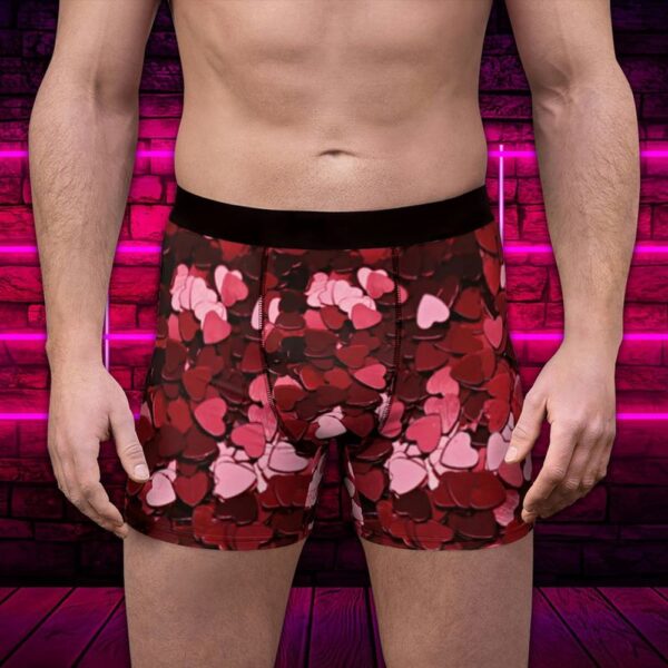 Men Boxer, Glitter Heart Background Valentine Men Swimming Pants, Underwear For Groom