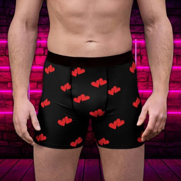 Men Boxer, Heart Couple Pattern Print Valentine Mens Boxer Shorts, Valentines Gift For Husband