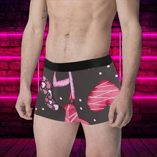 Men Boxer, Hearts Of Sky Mens All Over Print Boxer Briefs Valentines Day Husband Gift Polyester Men Boxer Briefs