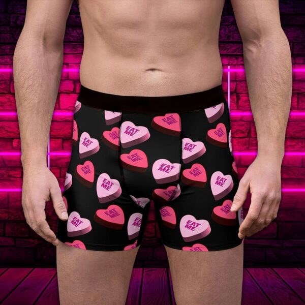 Men Boxer, Sexy Heart Eat Me Valentine Mens Swim Brief, Valentines Day Underpants
