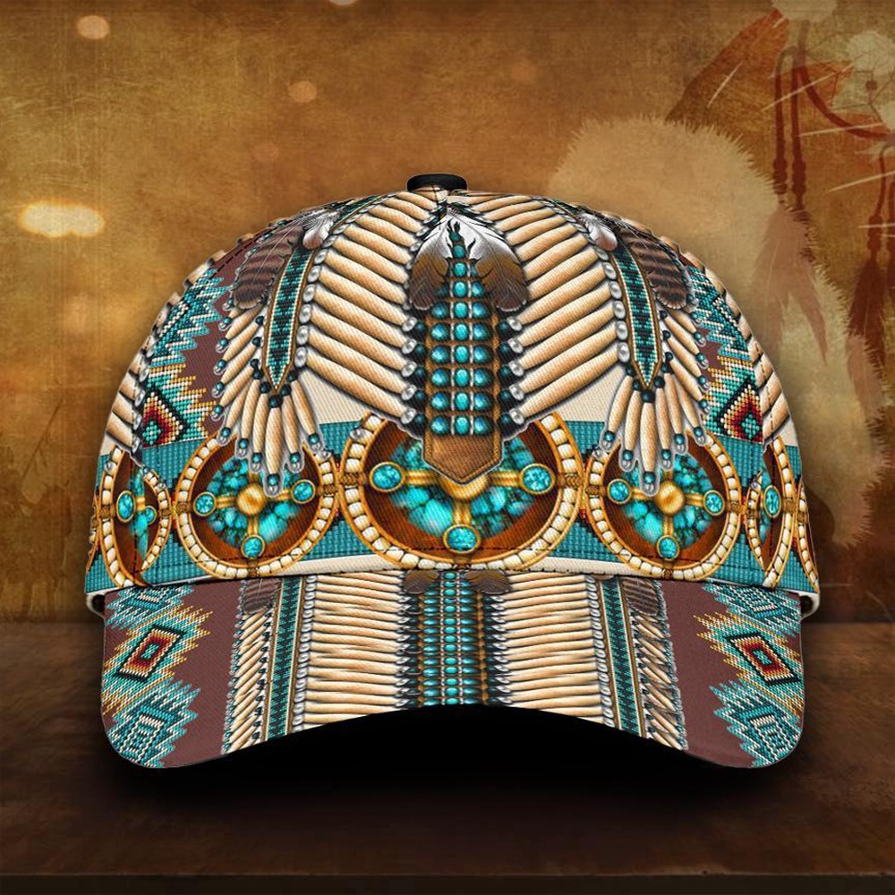Native American Baseball Cap, Beadwork Native American Baseball Cap, Native American Hat