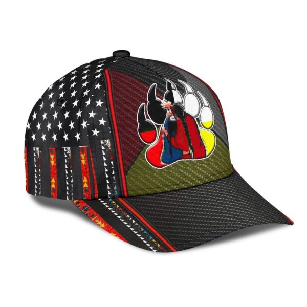 Native American Baseball Cap, Bear’s Paw Native American Baseball Cap, Native American Hat
