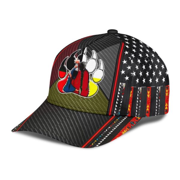 Native American Baseball Cap, Bear’s Paw Native American Baseball Cap, Native American Hat