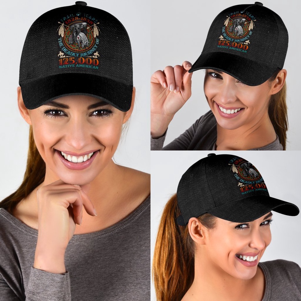 Native American Baseball Cap, Black Trail Of Tears Native American Baseball Cap, Native American Hat