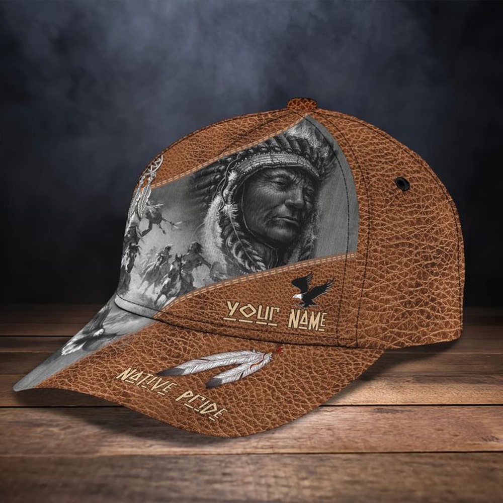 Native American Baseball Cap, Custom Name Hunt Native American Baseball Cap, Native American Hat