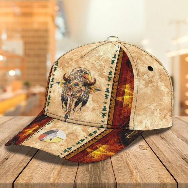 Native American Baseball Cap, Eagle Cow Skull Native American Baseball Cap, Native American Hat