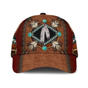 Native American Baseball Cap, Feathers Beadwork Native…