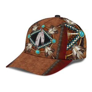 Native American Baseball Cap Feathers Beadwork Native American Baseball Cap Native American Hat 4 iblj6e.jpg