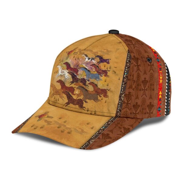 Native American Baseball Cap, Herd Of hHorses Native American Baseball Cap, Native American Hat