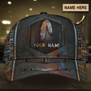 Native American Baseball Cap, Personalized Feathers Brocade…