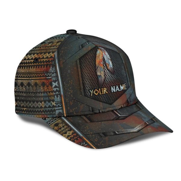 Native American Baseball Cap, Personalized Feathers Brocade Native American All Over Printed Baseball Cap, Native American Hat