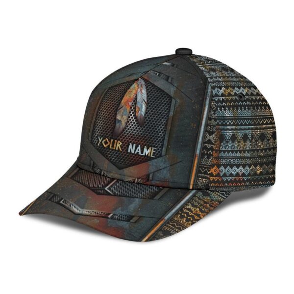 Native American Baseball Cap, Personalized Feathers Brocade Native American All Over Printed Baseball Cap, Native American Hat