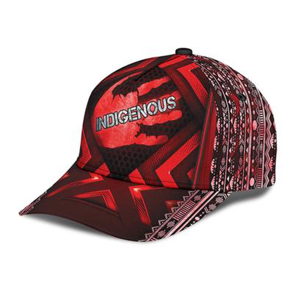 Native American Baseball Cap, Red Hand Indigenous Native American Baseball Cap, Native American Hat