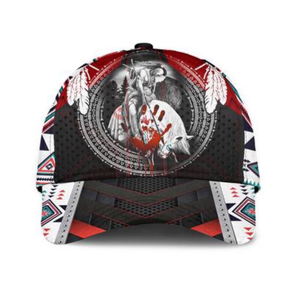 Native American Baseball Cap, Warrior Red Hand Native American Baseball Cap, Native American Hat