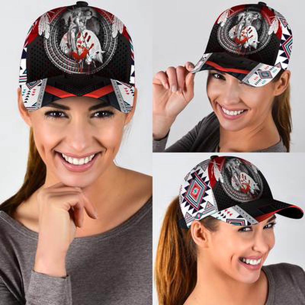 Native American Baseball Cap, Warrior Red Hand Native American Baseball Cap, Native American Hat