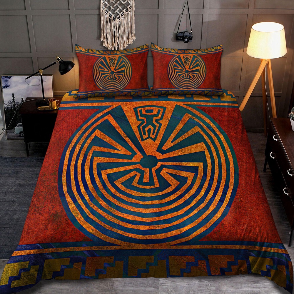 Native American Bedding Set, Aboriginal Motifs Native American Bedding Set, Native Bed Set