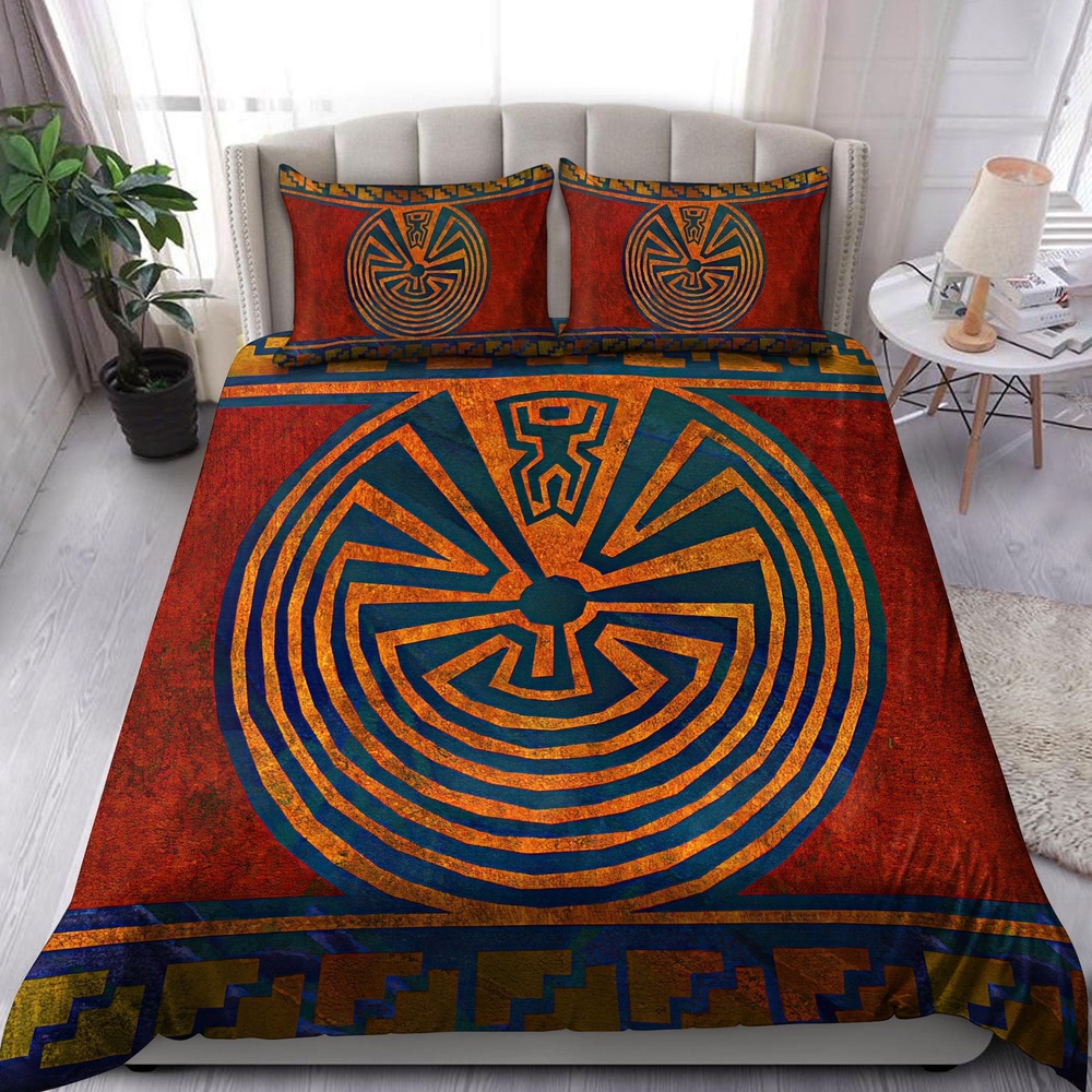 Native American Bedding Set, Aboriginal Motifs Native American Bedding Set, Native Bed Set