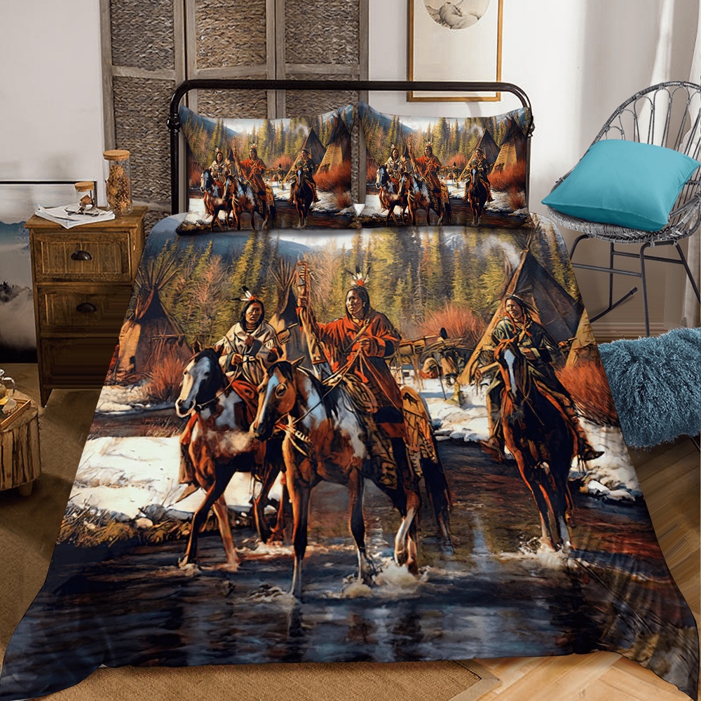Native American Bedding Set, Aboriginal People Native American Bedding Set, Native Bed Set