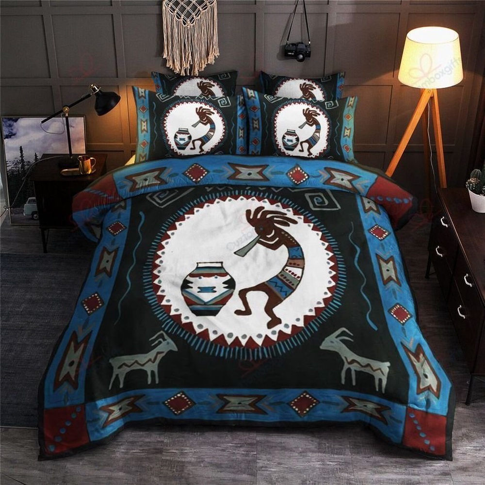 Native American Bedding Set, Ancient Dance Native American All Over Printed Bedding Set, Native Bed Set