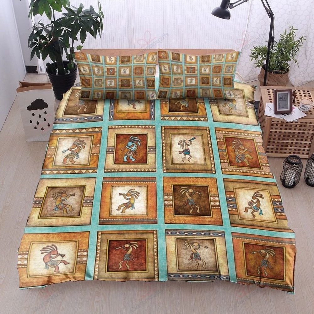 Native American Bedding Set, Ancient Dance Native American Bedding Set, Native Bed Set