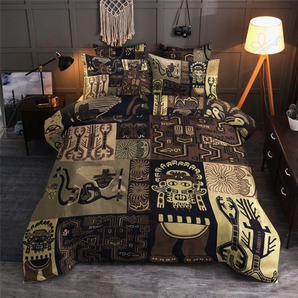 Native American Bedding Set, Ancient Ruins Native American Bedding Set, Native Bed Set