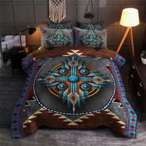 Native American Bedding Set, Beaded Jade Motifs…