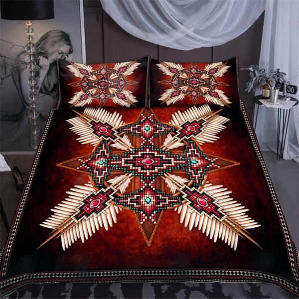 Native American Bedding Set, Beaded Motifs Native American Bedding Set, Native Bed Set