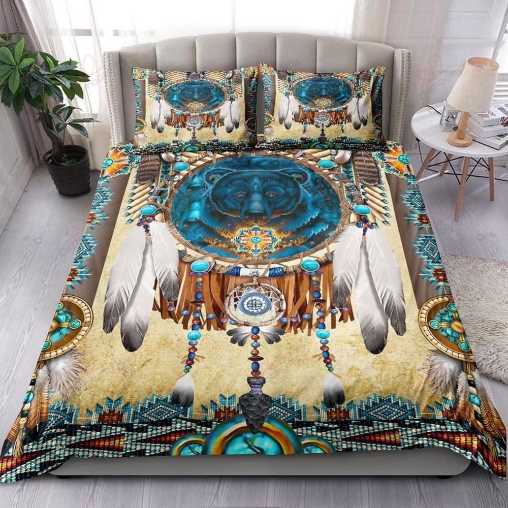 Native American Bedding Set, Bear Cosmos Native American Bedding Set, Native Bed Set