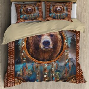 Native American Bedding Set Bear Dreamcatcher Native American Bedding Set Native Bed Set 2 xrthlt.jpg