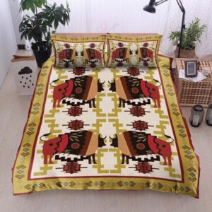 Native American Bedding Set, Bison Brocade Pattern…