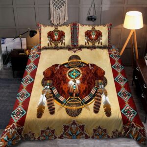 Native American Bedding Set, Bison Motifs Native…
