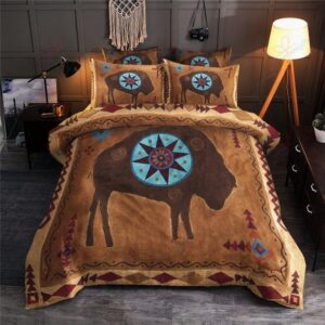 Native American Bedding Set, Bison Pattern Native…