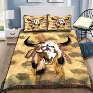 Native American Bedding Set, Bison Skeleton Pattern…