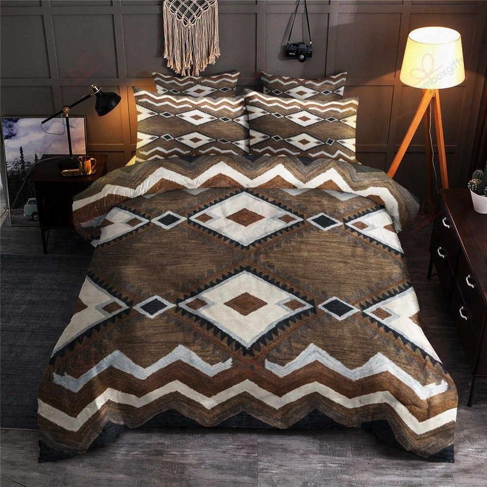Native American Bedding Set, Brown Pattern Native American Bedding Set, Native Bed Set Native American Bedding Set, Brown Pattern Native American Bedding Set, Native Bed Set